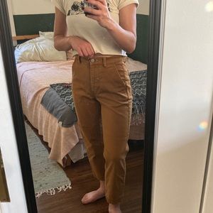 Everlane Straight Leg Crop in golden brown